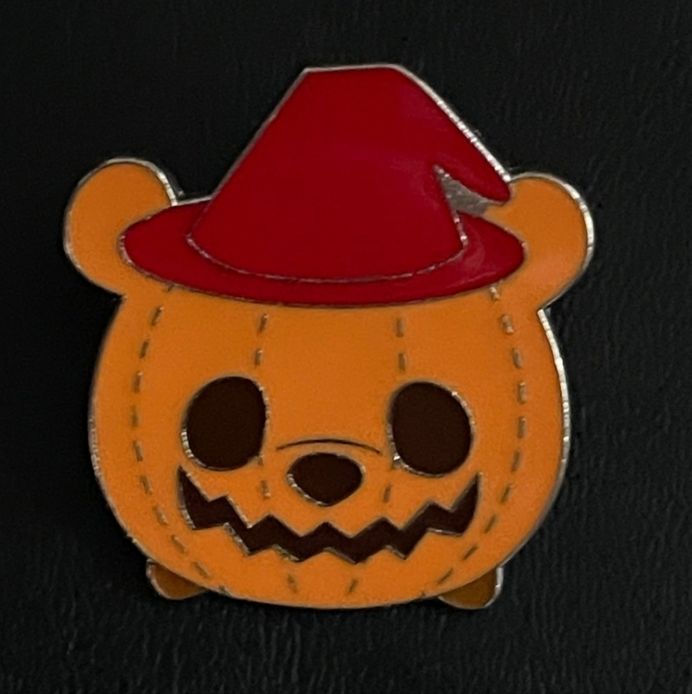 Disney Orange Pumpkin Bear Pin with Red Hat